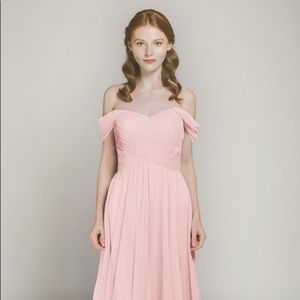Tulle & Chantilly Bridesmaid Gown in Pink